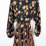 Mittoshop  Black Orange Floral Dress Photo 0