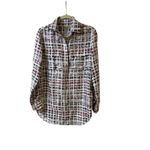 Burberry 109% silk blouse scribble check print sz 2 Photo 1