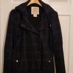 Wet Seal Vintage  Women's Black Plaid Pea Coat Photo 0