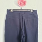 St. John  Sport Navy Blue Cotton Stretch Straight-Leg Pants Photo 4