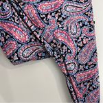 K Deer Nantucket Paisley Print Ankle Length Leggings Size Small Black Photo 5