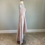 XScape  Satin High Low Ball Gown Pink Size 14 Sleeveless Scoop Neck Formal Dress Photo 2