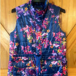 Tommy Bahama  Blue Floria Estefan Aloha Full Zip Puffer Vest Size Small (5929) Photo 0