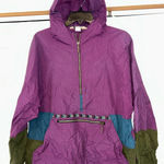 Vintage 90s LL Bean Anorak Aztec Pattern Pullover Parka Southwestern Women's Med Purple Photo 0