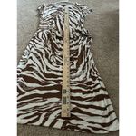 Lafayette 148  New York Zebra Side Tie Midi Dress Size Medium Unique Animal Print Photo 7