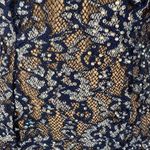 Jovani Formal Prom Long Dress Navy & Silver Lace Nude Lined with Rhinestones 0 Photo 10