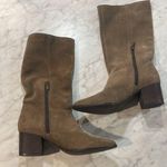Lucky Brand sz 8 Tan Suede leather Boots javieri style Photo 3