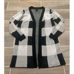 Soho Apparel  long lined open front buffalo check cardigan size small Photo 0
