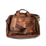Vintage Brown Samsonite Leather Laptop Bag 12"x16" With Adjustable Strap & Multi Photo 9