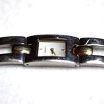 DKNY  Donna Karen Vintage 2 Tone Stainless Link Box Latch Band New Battery Watch Photo 4