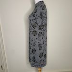 Gray Black Leaves Mock Neck Sweater Dress Sz Small Photo 2