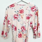 Flora Nikrooz Alisha Floral Short Wrap Tie Lounge Robe Pink White Size Small Photo 6