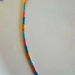 Gorjana Miami Gigi Glass Beaded Stripe Necklace 18K Gold Plated Orange Aqua Pink Photo 6