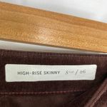 Anthropologie Pilcro Womens Brown Velvet Skinny Pants Size 26 Fall High Rise Photo 6