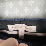 Rebecca Taylor Blue Plaid High Rise Taper Trouser Pants Photo 1