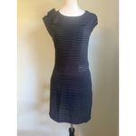 Flapper‎ Style Retro Black Mini Dress Rose Detail Silk Blend Medium Photo 4