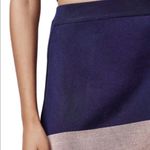 Topshop New Mini Skirt Knit Contrast Blue and Metallic Size 4 Photo 2
