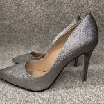 Jessica Simpson Silver Glitter Pumps Women's 8M Pointy Toe High Heel Dress Shoes Photo 0