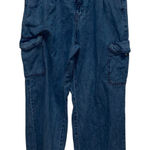 Universal Threads Universal Thread Womens Denim Cargo Pants Blue Size 14 Wide Leg High Rise Photo 0