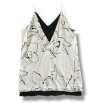 Club Monaco Women’s 14 Silk Double V-Neck Mini Dress White Black Floral Slip NWT Photo 4