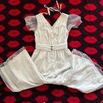 EATME Japan gray tulle v neck jumpsuit XS Photo 0