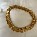 Monet  Gold Tone Seashell Collar Necklace Estate Find 17” Signed Vintage Photo 6