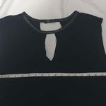 FATE. Black Faux Leather Trim Cut Out Keyhole Mini Dress Large Cocktail Party Sexy Photo 8