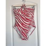 Michael Kors MICHAEL Logo Ring Halter One Piece Swimsuit Mod Zebra 8 Geranium Photo 2