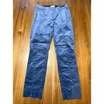 Anthropologie The Essential Slim Ankle Blue Velvet Velour Trousers Size 00 Photo 1