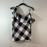 Beach Lunch Lounge Womens XL One Shoulder Ruffle Plaid Casual Preppy Chic Photo 1
