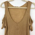 LA Made New  Cold Shoulder V-Neck Alexa T-Shirt Ribbed Knit Bronze Photo 8