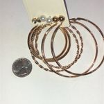 Elegant Gold Tone Hoop and Dainty Stud Boho Earring Set Photo 4