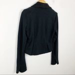 Free People  Black Tuxedo Lace Lapel Cropped Boho Blazer Size Small Photo 11