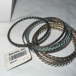 G by Gennaro Set of Nine Mixed Metals Boho Bangle Bracelets Gold Photo 2