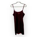 GB Burgundy Red Velvet Slip Dress Holiday Party Cocktail Classic L Photo 3