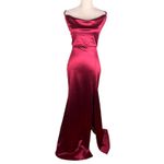 Windsor  Satin Lace Up Strappy Dress Medium Wine Red Photo 3