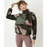 JoyLab  Sherpa Pullover Sweatshirt Camo Print pink Green Print size XS athletic Photo 2