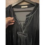 Indigo Soul gray velvet shirt dress size Medium Long sleeve Silver Tunic Photo 8
