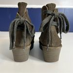 Fly London  Yama Suede Wedge Ankle Bootie Olive Army Green Size 39 Photo 6