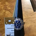 Natural Blue Sapphire Sterling Silver Cocktail Ring Photo 5