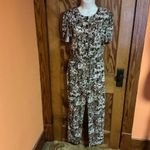 Vintage 80s Safari Jumpsuit Animal Print Boho Utility One Piece Photo 4