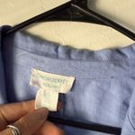 Cynthia Rowley Blue Moto Jacket L 100% Linen Asymmetrical Zip Lightweight Layer Photo 3