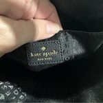 Kate Spade New York Small Women's Black Velvet Pearl-Embellished Top Handle Bag Photo 9