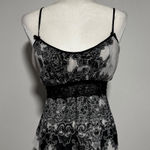Vintage In Bloom Extra Large XL Black White Floral Lace Trim Cami Top Women's Photo 0