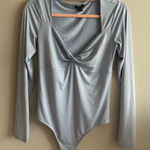 EXPRESS baby blue twist front bodysuit Size M Photo 0