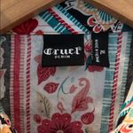 Cruel Girl  Red and Blue Floral Snap Front Shirt Photo 1