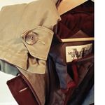 Quilted Olive Green Burgundy Winter Full Zip Coat Jacket Women Small Photo 5