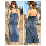 Wash Lab Retro Denim Corset Dress Size Small Blue Photo 1