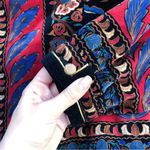 vintage • 1980s printed velvet jacket Saxton Hall floral peacock black red blue Size M Photo 7