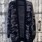 NY & Co black gray camo cocoon oversized cardigan Photo 0
